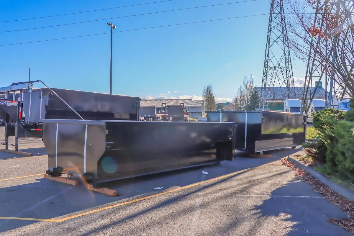 Roll-off dumpster ready for waste disposal at job site for Construction Dumpster Rental in Beaverton
